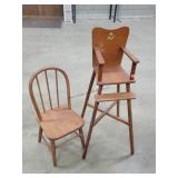 Doll High Chair & Child's Chair