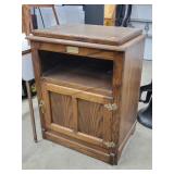 White Clad Dark Oak Swivel TV Cabinet