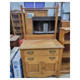 Antique Solid Wood Dry Sink Cabinet  - 30'w