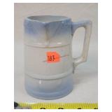 5" Tall - Blue Stoneware Pitcher - Handle to the