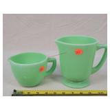 2- Jadeite Measure Pitchers - Uranium Glow