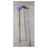 2 Garden Hoes & Ice Scraper