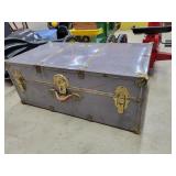 LOCKED Vintage Travel Chest - 13x17x30 NO KEY