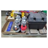 Sandpaper, 5 Propane Bottles, Battery Box