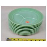 8pcs of Fire King Jadeite Divided Plates