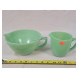 2- Fire King  Jadeite Pitchers