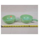 2- Fire King Jadeite Skillet Bowls - 1 small chip