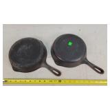 2- Dirty #6 Cast Iron Skillets