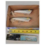 Vintage Lure Box & 2- 6' Loose Fishing Lures