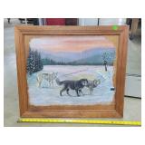 22x28 Wolf Painting on Wood