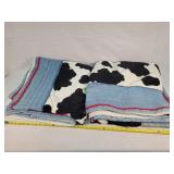 2- Denim Holstein Quilted Blankets 78x80