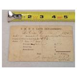 1875 Railroad Card - Southern Minnesota