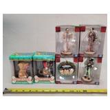 4- Three Stooges & 2- Cat / Dog Figurines