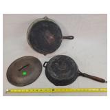 12' & Other Dirty Cast Iron Skillets & 10'Lid