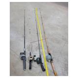 4- 66' Fishing Rods & Reels - 1 Zebco