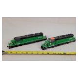 2- BNSF EMD SD40-2 diesel locomotives
