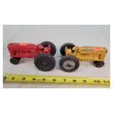 2- Vintage Hubley Tractors (1 Broken hitch)