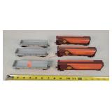 HO 3- Hopper & 3- Side Dump Train Cars