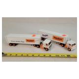 2- Winross 1/64 Advertising Box Semi's