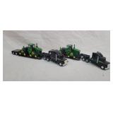 2- 1/64 JDHeavy Haulers & 2 JD Track Tractors