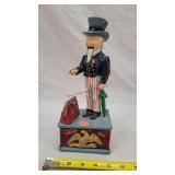 Cast Iron Uncle Sam Mechanical Bank - Repro