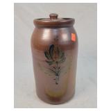 Rowe Pottery Salt Glazed Canister 10"t