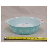 Blue Snowflake Pyrex Casserole Dish
