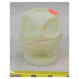Fenton Custard Owl Candle Holder