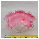 Fenton Peach Crest Ruffle Bowl 6"