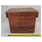 15" Antique Wooden Biscuits Box