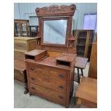 Antique Oak Dresser with Mirror - Missing 2