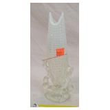 Northwood White Opalescent Corn Vase 8"t
