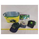 John Deere Tin, Collector Plate & Caps