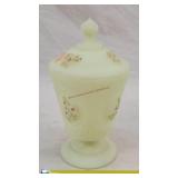 Fenton Custard Lidded Dish - Uranium Glow