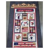 Olde Glory Hand Stitched Wall Hanger 23x42