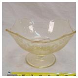 Paden City Etched Yellow Depression Bowl 8"