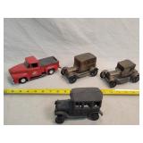 3- Vintage Bank Vehicles & Cast Iron Car