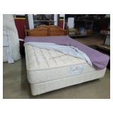 Queen Oak Headboard with mattress