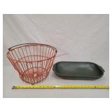 17" Wood Bowl & egg Basket