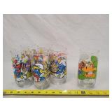 5- Smurf Glasses & 1 Snoopy Glass