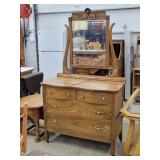 Vintage Elm Dresser with Mirror