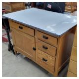 Antique oak Hoosier cabinet base - 27x41