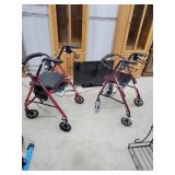 2- Four wheeled walkers with seat