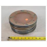 8- Rowe Pottery Salt Glazed Plates - 9"