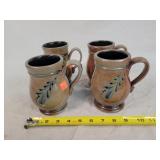 4- Rowe Pottery Salt Glazed Mugs