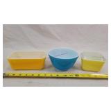 2- Pyrex Refrigerator Dishes & 6" Bowl
