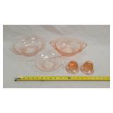 5 Pcs of Pin Depression Glassware - 1 chip on