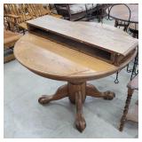 Solid Oak 42" Claw Foot Dining Table