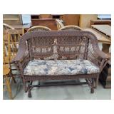 Brown Wicker Style Rocking Bench - 56w