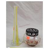 Art Glass Vase & Potpourri Dish